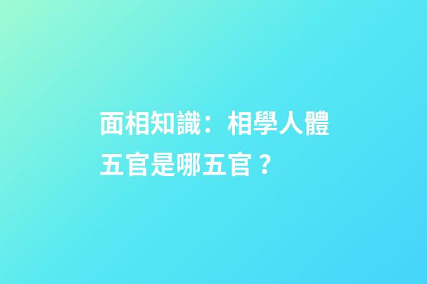 面相知識：相學人體五官是哪五官？